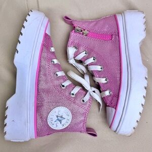 Converse High Topped Sneaker Glitter Pink & White